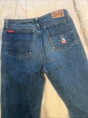 Mudd Dark Blue Denim Jeans with Embroidered Pocket Accent